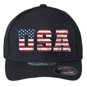 Usa Patriotic American Flag Flexfit Unipanel Trucker Cap