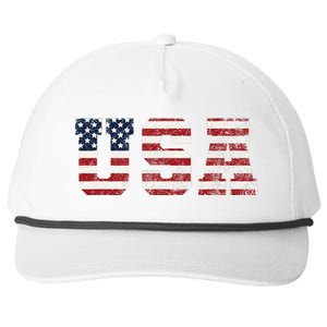 Usa Patriotic American Flag Snapback Five-Panel Rope Hat