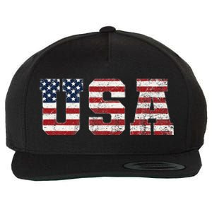 Usa Patriotic American Flag Wool Snapback Cap