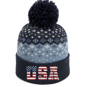 Usa Patriotic American Flag The Baniff Cuffed Pom Beanie