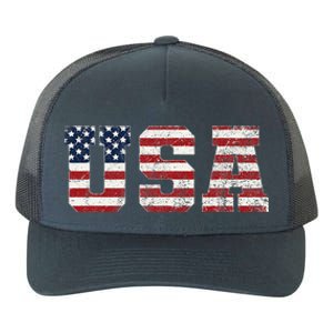 Usa Patriotic American Flag Yupoong Adult 5-Panel Trucker Hat