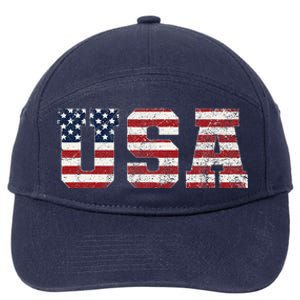 Usa Patriotic American Flag 7-Panel Snapback Hat