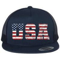 Usa Patriotic American Flag Flat Bill Trucker Hat