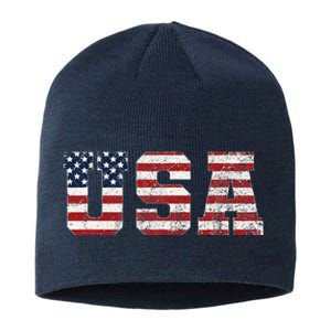 Usa Patriotic American Flag Sustainable Beanie