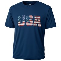 Usa Patriotic American Flag 4th Of July Cooling Performance Crew T-Shirt