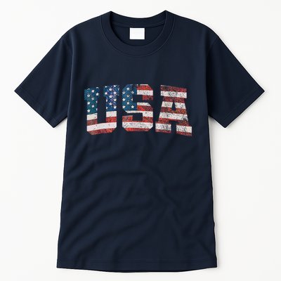 Usa Patriotic American Flag 4th Of July Tall T-Shirt