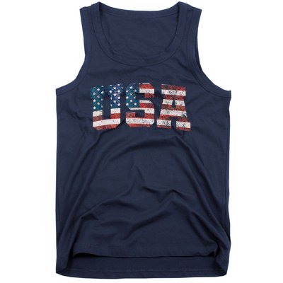 Usa Patriotic American Flag 4th Of July Tank Top