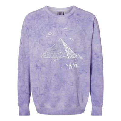 Ufo Pyramid Alien Cool Colorblast Crewneck Sweatshirt