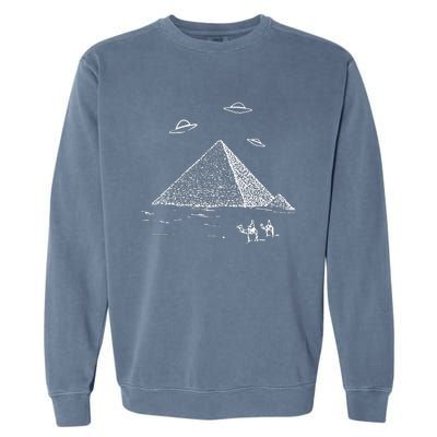 Ufo Pyramid Alien Cool Garment-Dyed Sweatshirt