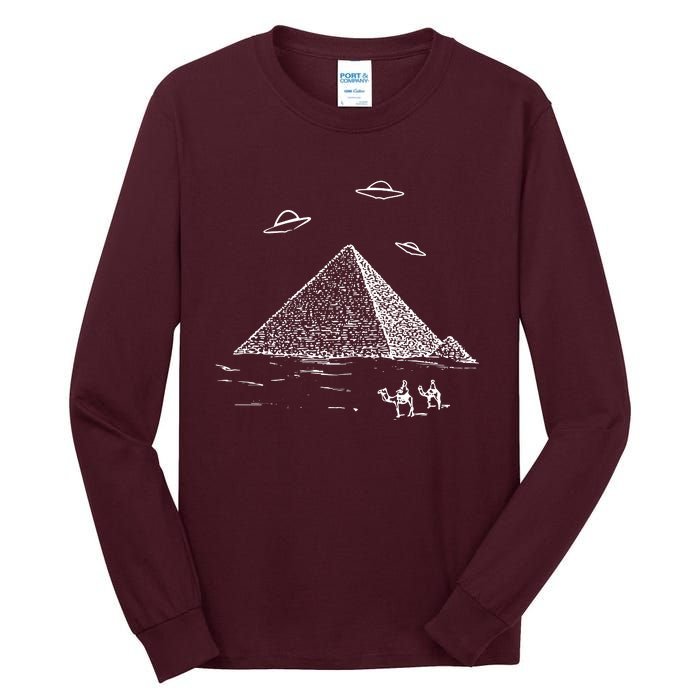 Ufo Pyramid Alien Cool Tall Long Sleeve T-Shirt