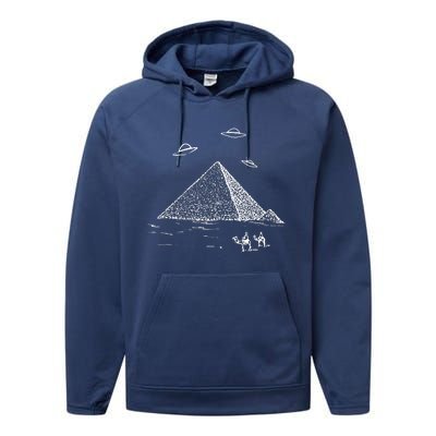 Ufo Pyramid Alien Cool Performance Fleece Hoodie