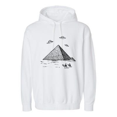 Ufo Pyramid Alien Cool Garment-Dyed Fleece Hoodie