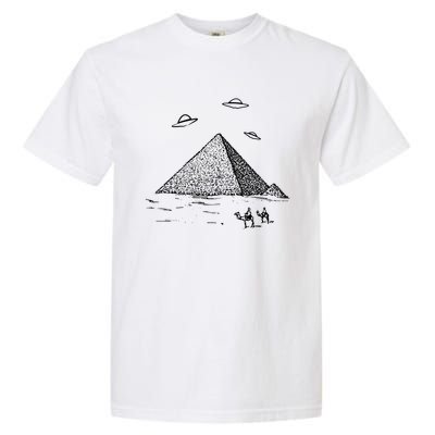 Ufo Pyramid Alien Cool Garment-Dyed Heavyweight T-Shirt