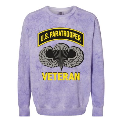 Us Paratrooper Airborne Division Army Veteran Cool Gift Colorblast Crewneck Sweatshirt