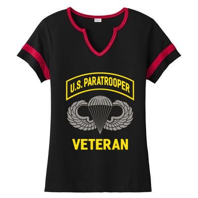 Us Paratrooper Airborne Division Army Veteran Cool Gift Ladies Halftime Notch Neck Tee