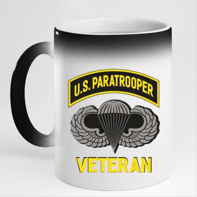 Us Paratrooper Airborne Division Army Veteran Cool Gift 11oz Black Color Changing Mug