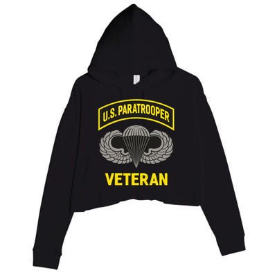 Us Paratrooper Airborne Division Army Veteran Cool Gift Crop Fleece Hoodie