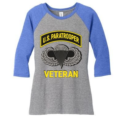 Us Paratrooper Airborne Division Army Veteran Cool Gift Women's Tri-Blend 3/4-Sleeve Raglan Shirt