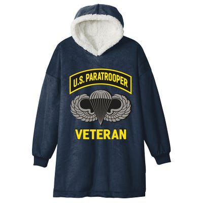 Us Paratrooper Airborne Division Army Veteran Cool Gift Hooded Wearable Blanket