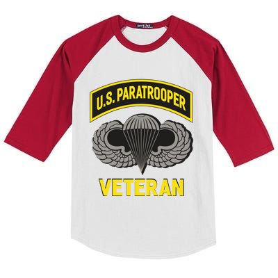 Us Paratrooper Airborne Division Army Veteran Cool Gift Kids Colorblock Raglan Jersey