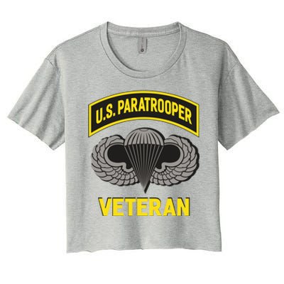 Us Paratrooper Airborne Division Army Veteran Cool Gift Women's Crop Top Tee