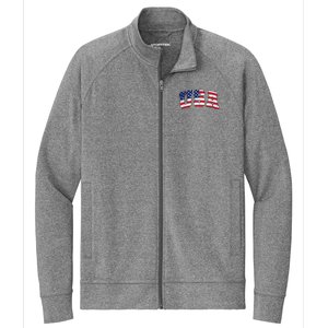 USA Patriotic American Flag US Stretch Full-Zip Cadet Jacket