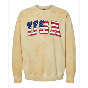 USA Patriotic American Flag US Colorblast Crewneck Sweatshirt