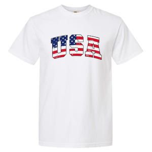 USA Patriotic American Flag US Garment-Dyed Heavyweight T-Shirt