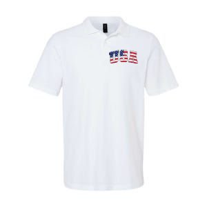 USA Patriotic American Flag US Softstyle Adult Sport Polo