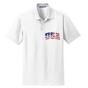 USA Patriotic American Flag US Dry Zone Grid Polo