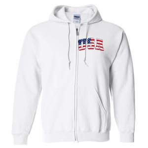 USA Patriotic American Flag US Full Zip Hoodie