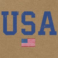 USA Patriotic American Flag Distressed Cotton Canvas Backpack