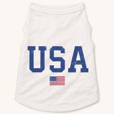 USA Patriotic American Flag Distressed Doggie Tank
