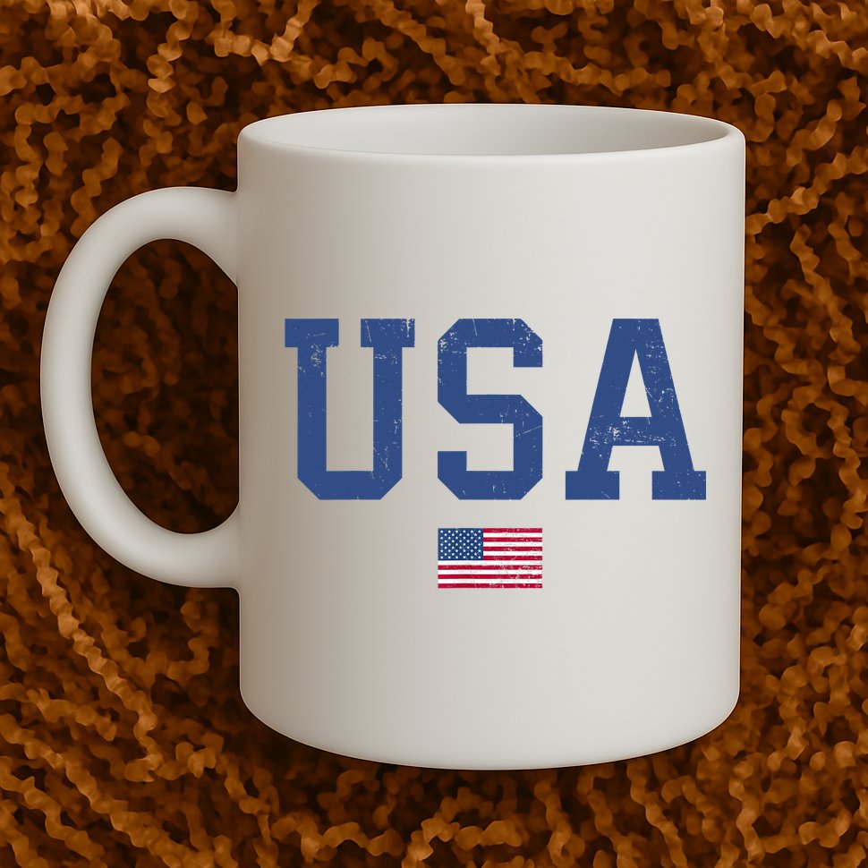 USA Patriotic American Flag Distressed Mug