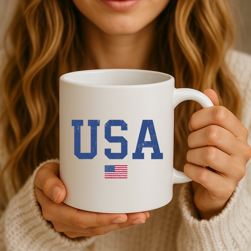 USA Patriotic American Flag Distressed Mug
