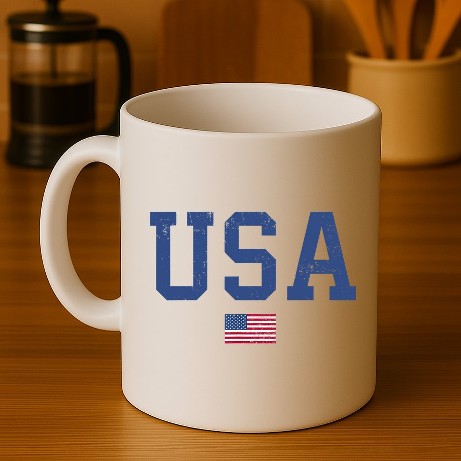 USA Patriotic American Flag Distressed Mug