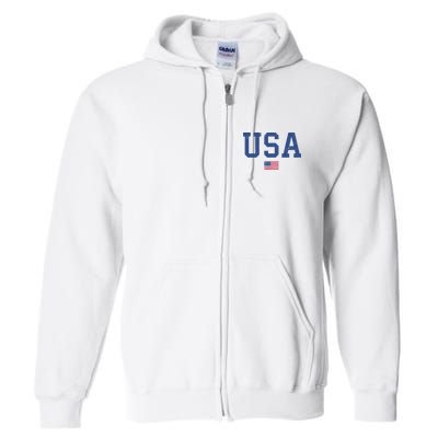 USA Patriotic American Flag Distressed Full Zip Hoodie