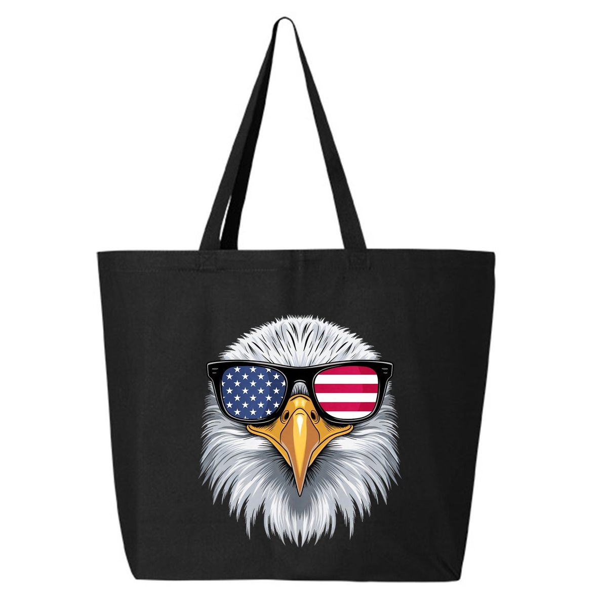 Usa Patriotic American Flag Bald Eagle Sunglasses July 4th 25L Jumbo Tote