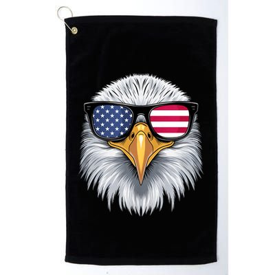 Usa Patriotic American Flag Bald Eagle Sunglasses July 4th Golf Towel