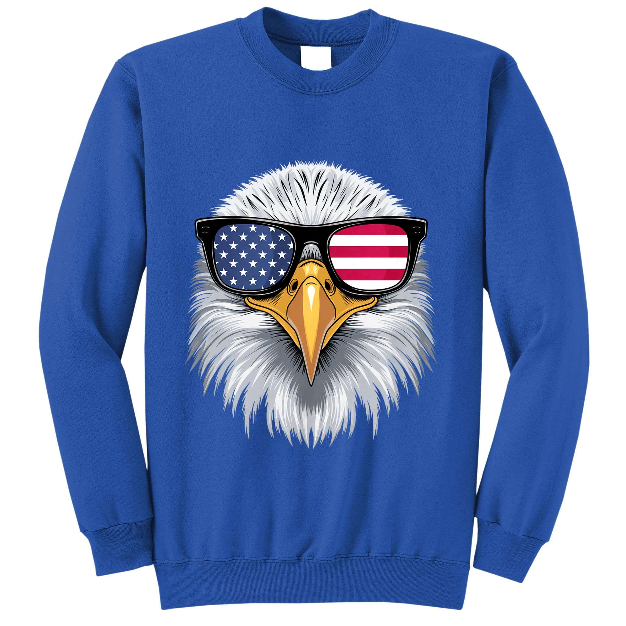 Usa Patriotic American Flag Bald Eagle Sunglasses July 4th Sweatshirt