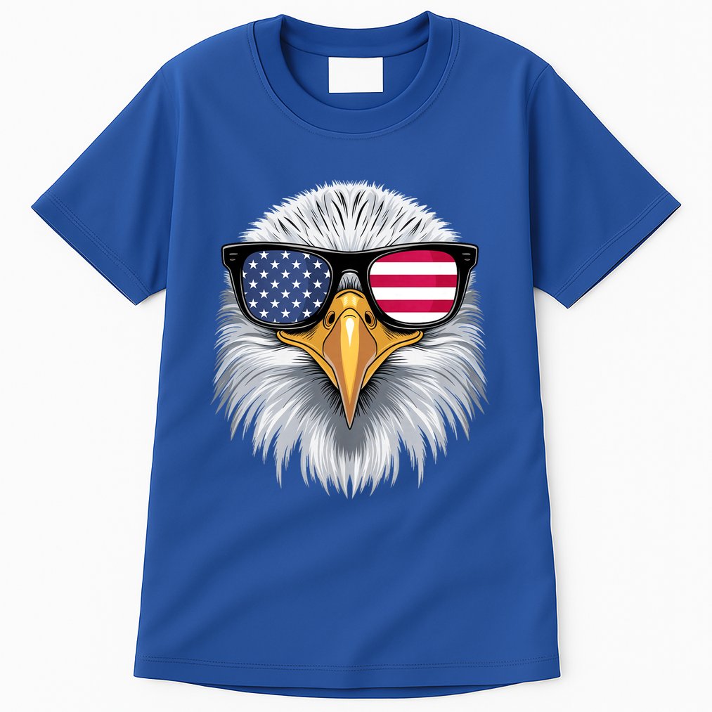 Usa Patriotic American Flag Bald Eagle Sunglasses July 4th Tall T-Shirt