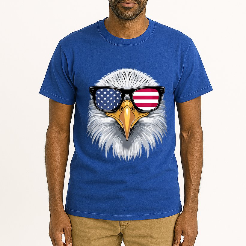 Usa Patriotic American Flag Bald Eagle Sunglasses July 4th Tall T-Shirt