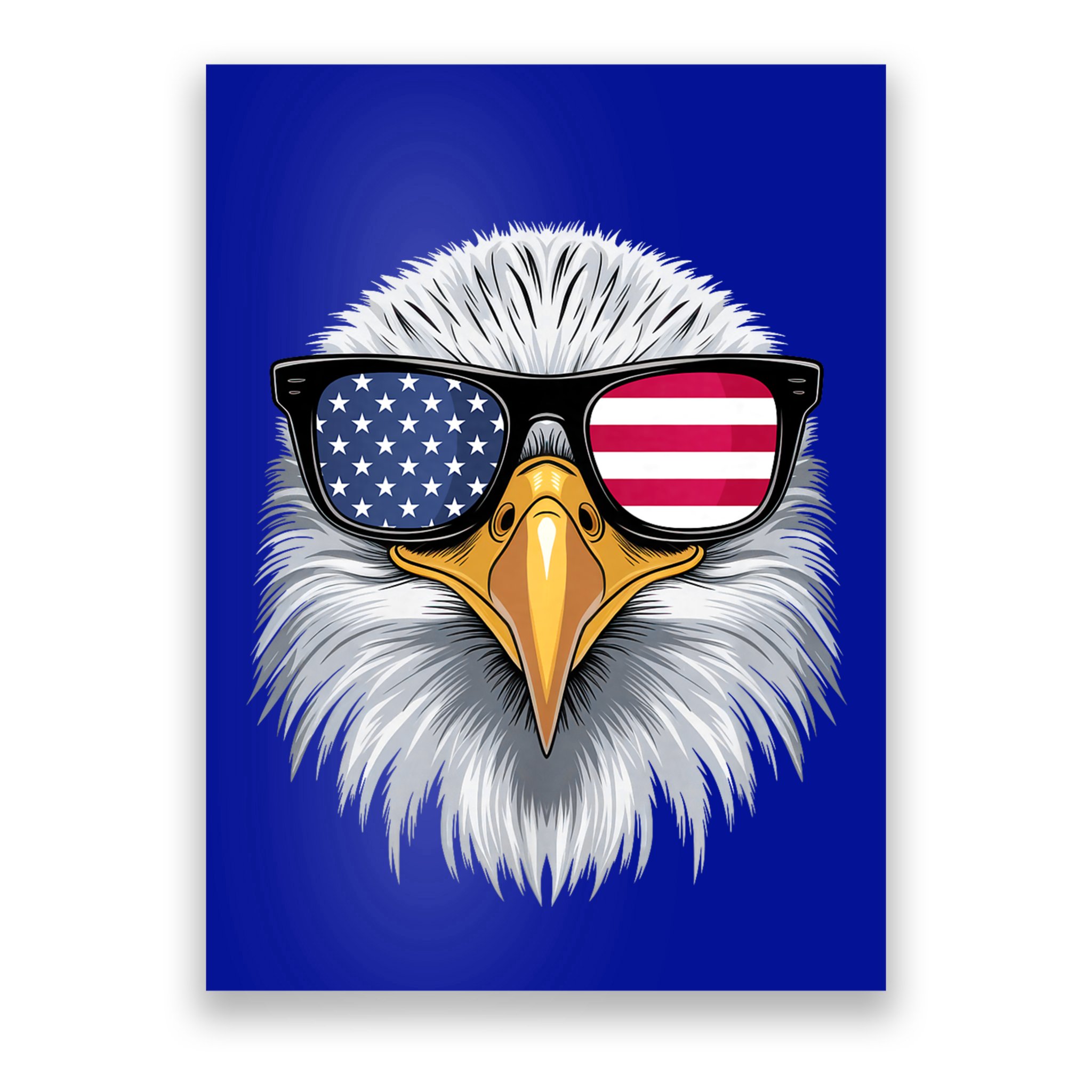Usa Patriotic American Flag Bald Eagle Sunglasses July 4th Poster
