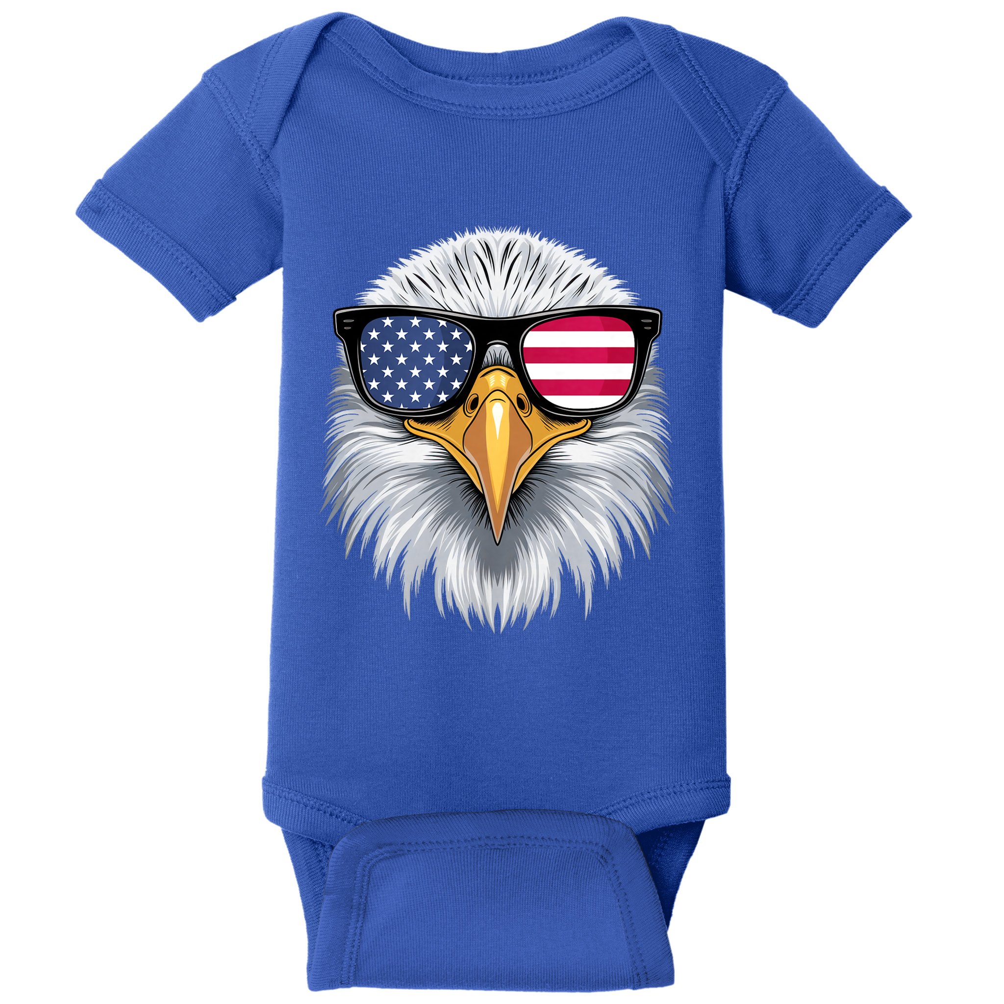 Usa Patriotic American Flag Bald Eagle Sunglasses July 4th Baby Bodysuit