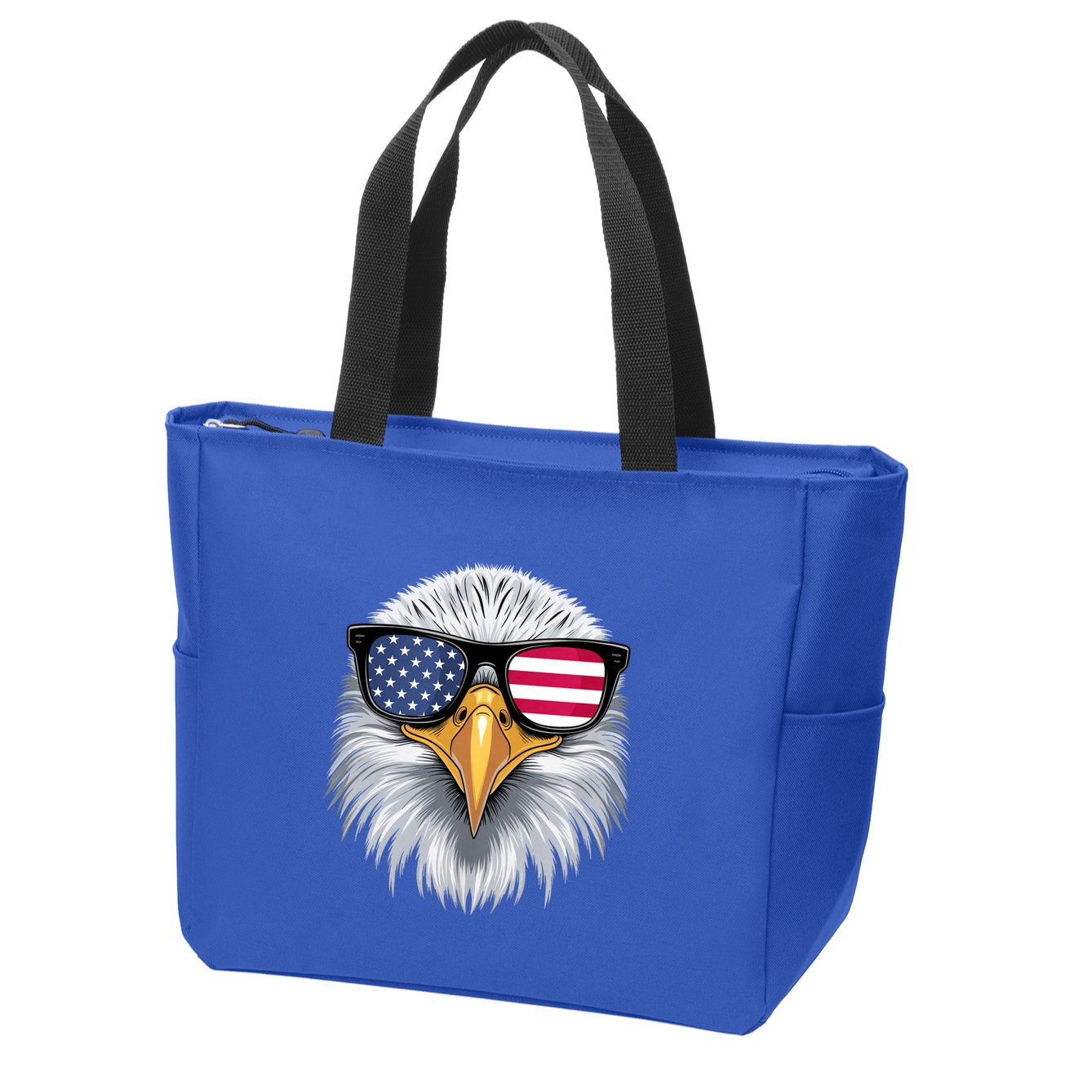Usa Patriotic American Flag Bald Eagle Sunglasses July 4th Zip Tote Bag