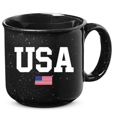 Usa Patriotic American Flag 4th Of July Usa American Flag 15oz Campfire Ceramic Mug