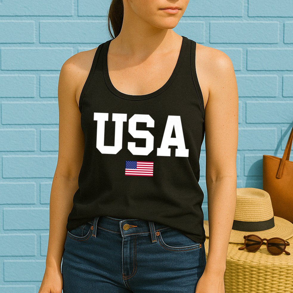 Usa Patriotic American Flag 4th Of July Usa American Flag Womens Tank Top