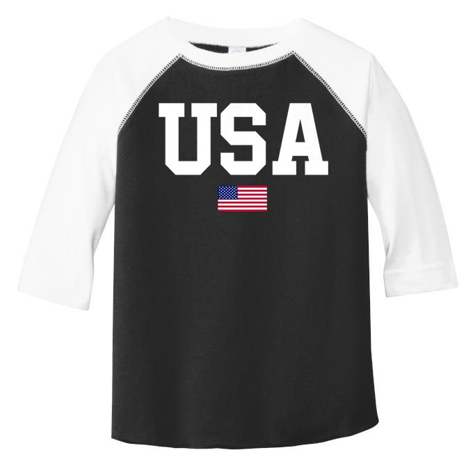 Usa Patriotic American Flag 4th Of July Usa American Flag Toddler Fine Jersey T-Shirt