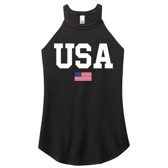 Usa Patriotic American Flag 4th Of July Usa American Flag Women's Perfect Tri Rocker Tank