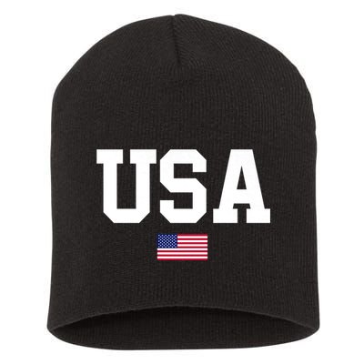 Usa Patriotic American Flag 4th Of July Usa American Flag Short Acrylic Beanie